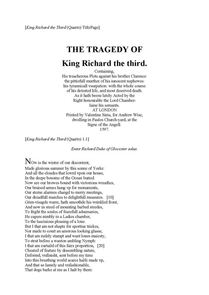Datei:Shakespeare The Tragedy of King Richard the third Quarto 1597.pdf