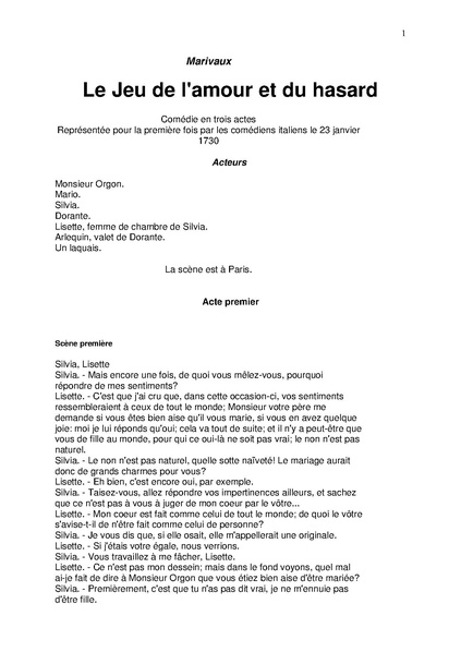 Datei:Marivaux Le jeu de lamour et de hasard.pdf